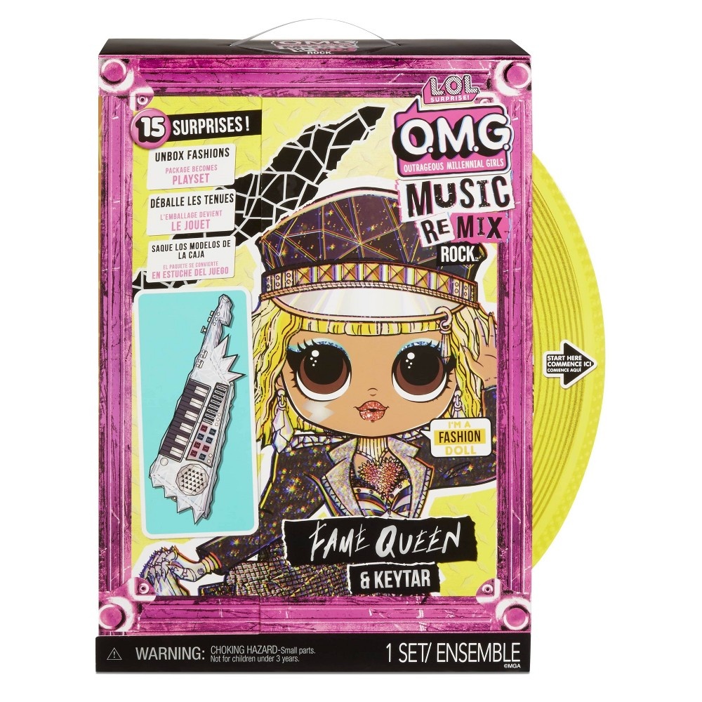 slide 2 of 3, L.O.L. Surprise! OMG Remix Rock Fame Queen and Keytar Fashion Doll, 1 ct