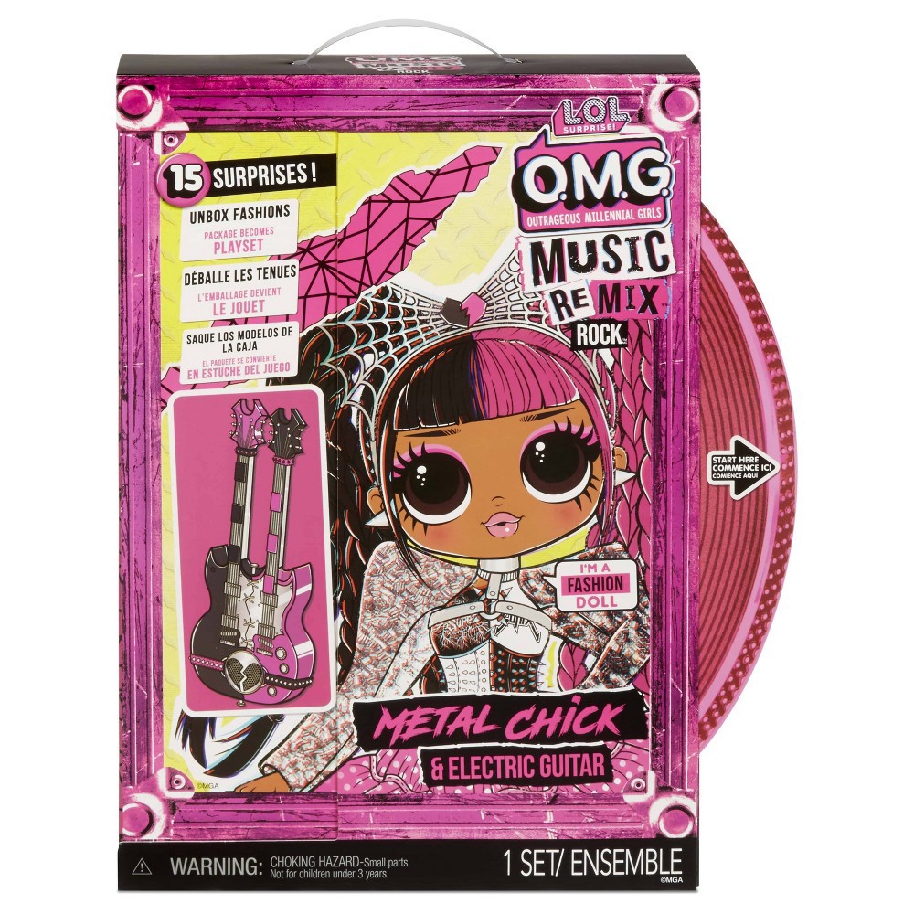 slide 2 of 4, L.O.L. Surprise! OMG Remix Rock Metal Chick and Electric Guitar Fashion Doll, 1 ct
