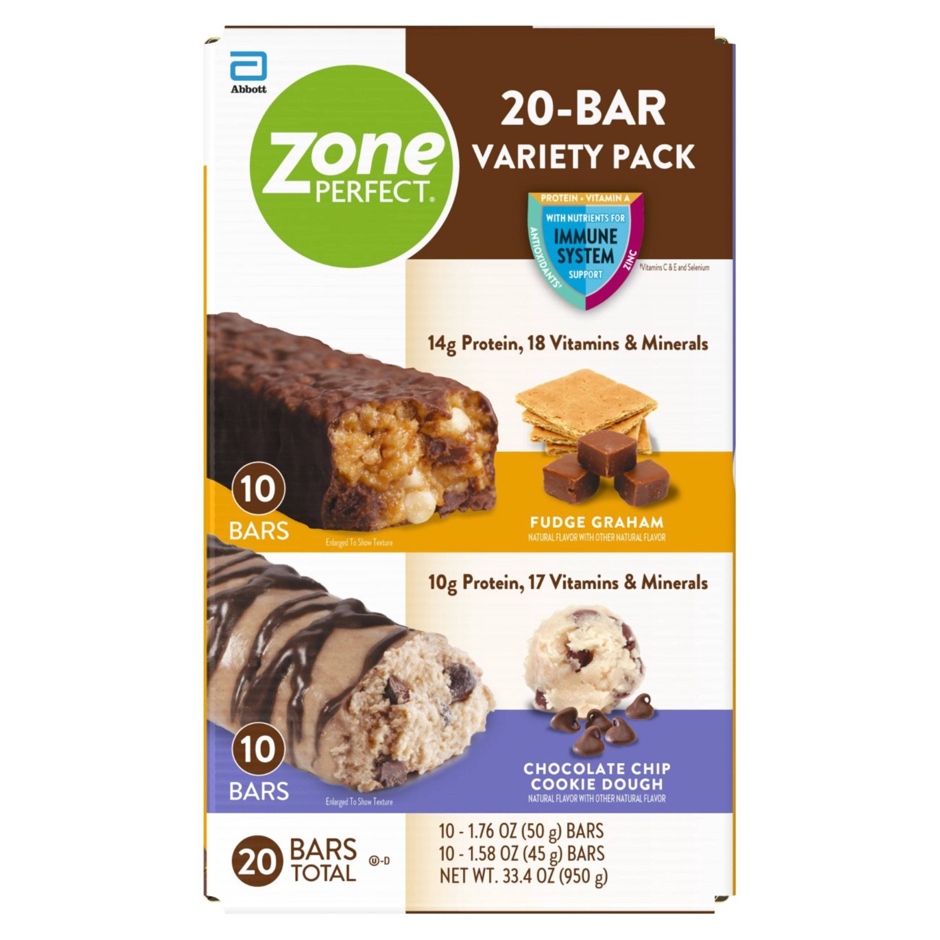 slide 1 of 1, Zone Perfect Nutrition Bars Variety Pack - 20ct, 20 ct