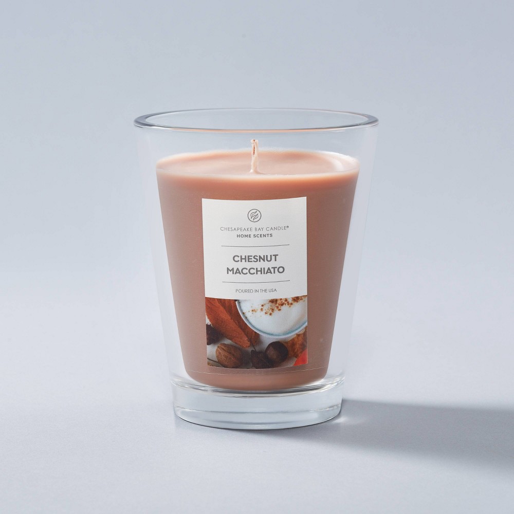 slide 4 of 5, 11.5oz Glass Jar Chestnut Macchiato Candle - Home Scents, 11.5 oz