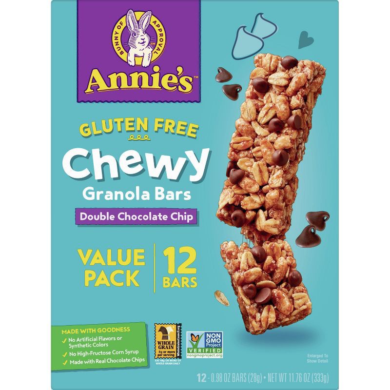 slide 8 of 12, Annie's Organic Gluten Free Double Chocolate Chip Granola Bars Value Pack - 11.7oz, 11.7 oz