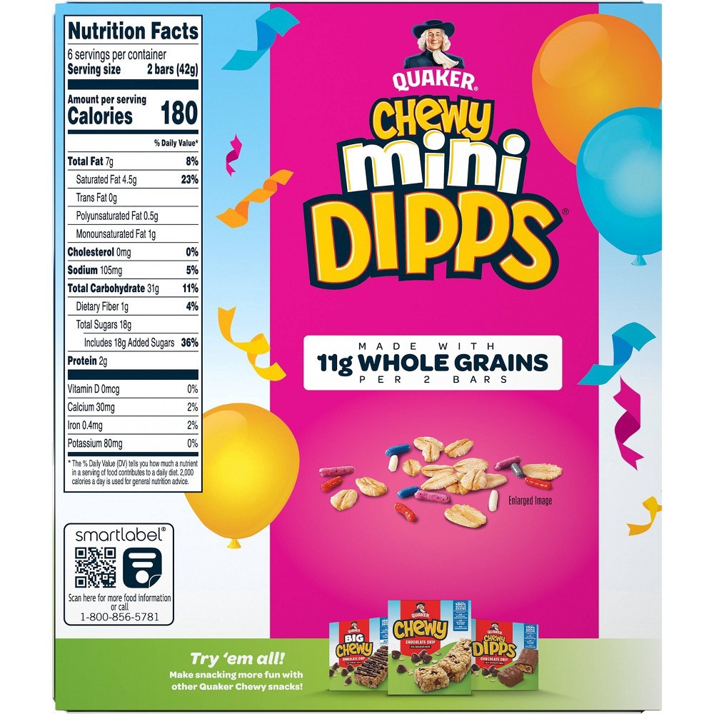 Quaker Chewy Mini Dipps Birthday Bash Bars 8 4oz 12ct 12 Ct 8 4 Oz Shipt