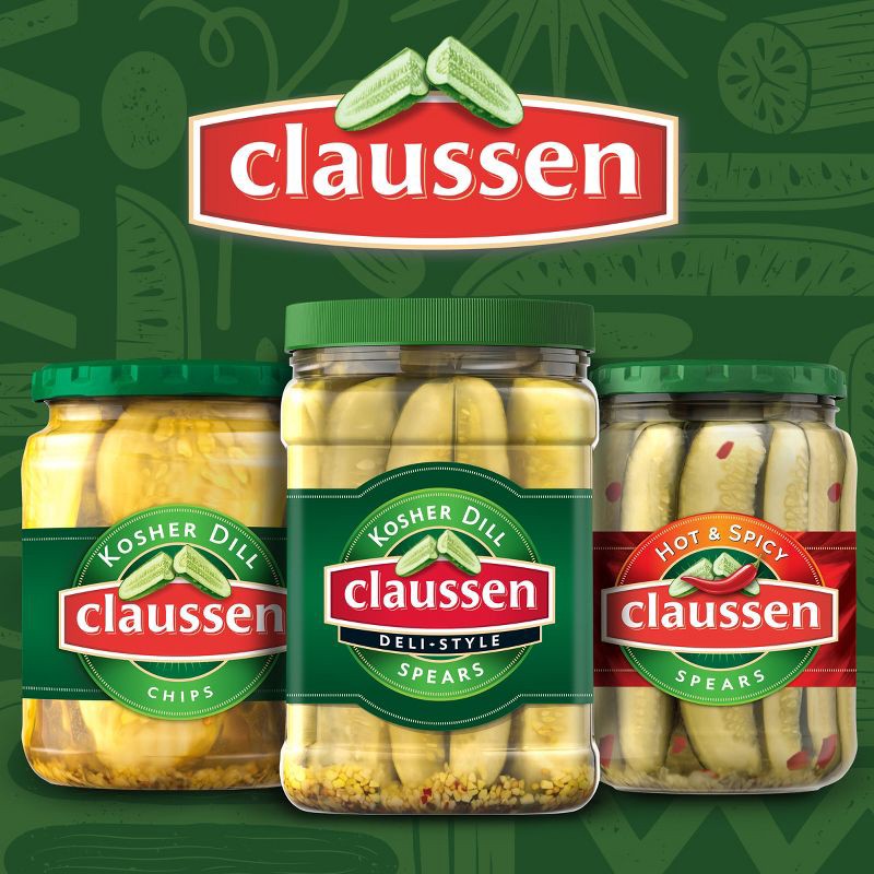 slide 8 of 10, Claussen Kosher Dill Pickle Spears - 64 fl oz, 64 fl oz