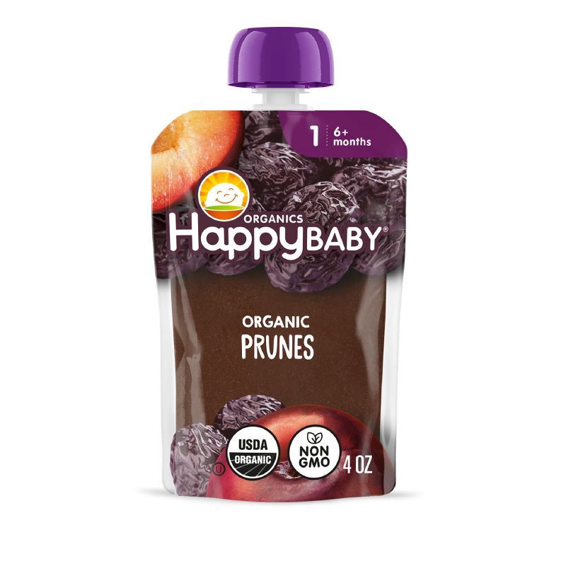 slide 1 of 10, Happy Baby HappyBaby Organics Stage 1 Clearly Crafted Prunes Baby Food Pouch - 3.5oz, 3.5 oz