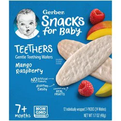 Gerber Teether Mango Raspberry Baby Snacks - 1.7oz/12pk Each