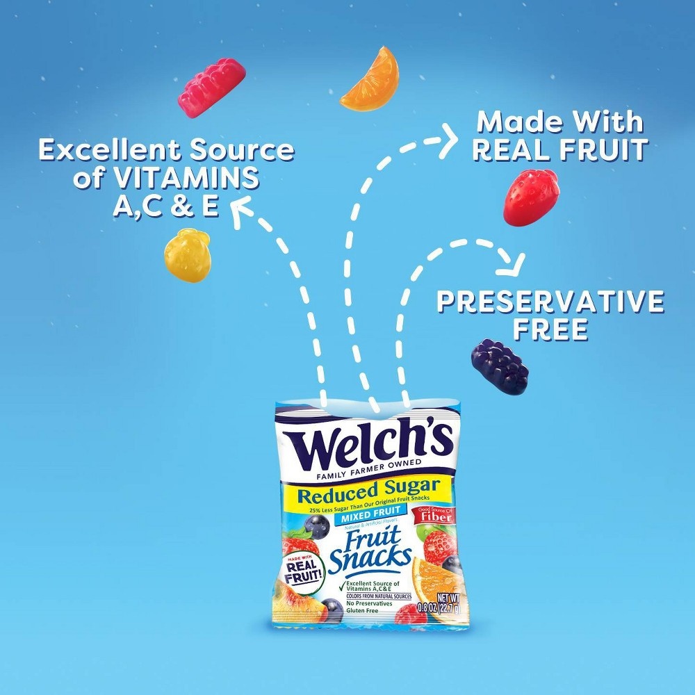 Welch S Reduced Sugar Mixed Fruit Flavored Fruit Snacks 18 Ct Shipt