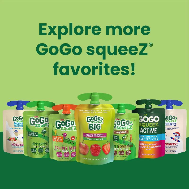 slide 10 of 11, GoGo squeeZ Fruit & veggieZ Applesauce and Puree Variety Pack, Jurassic Pear, Roarrrr Berry & Prehistoric Peach - 3.2oz/20ct, 3.2 oz, 20 ct