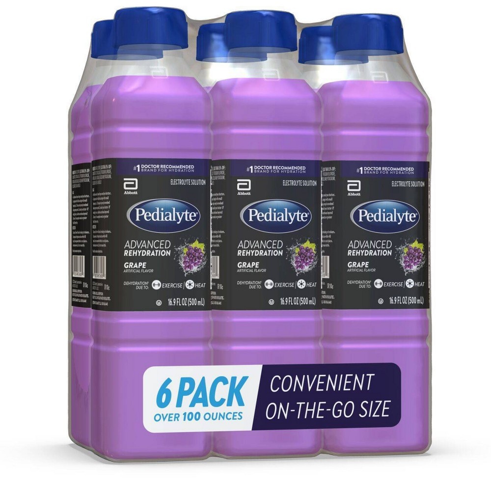 slide 2 of 5, Pedialyte Electrolyte Drink - Grape - 101.4 fl oz/6pk, 101.4 fl oz, 6 ct