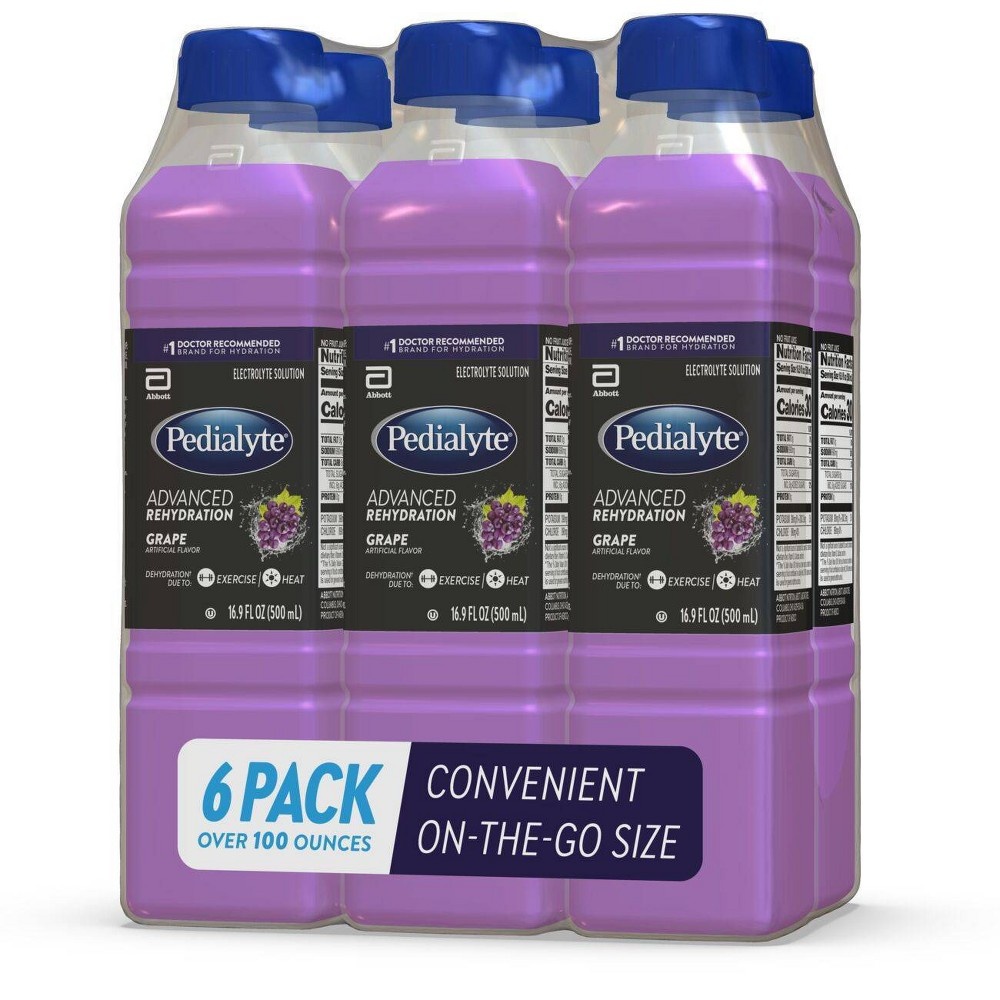 slide 3 of 5, Pedialyte Electrolyte Drink - Grape - 101.4 fl oz/6pk, 101.4 fl oz, 6 ct