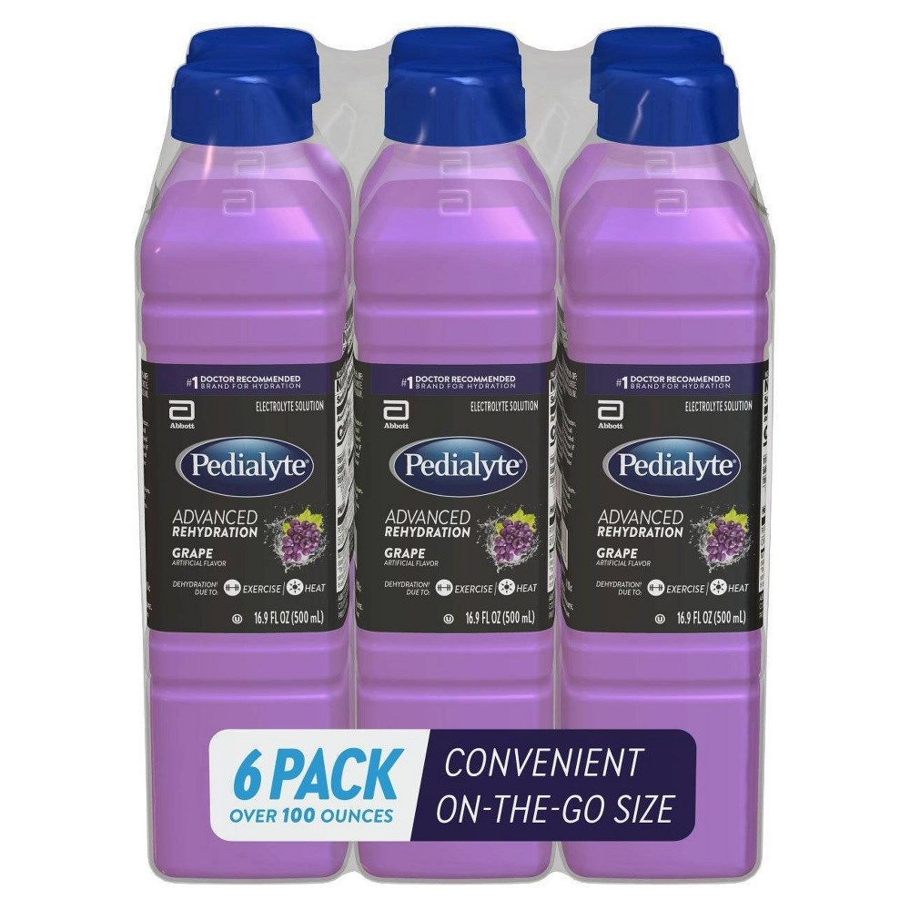 slide 5 of 5, Pedialyte Electrolyte Drink - Grape - 101.4 fl oz/6pk, 101.4 fl oz, 6 ct