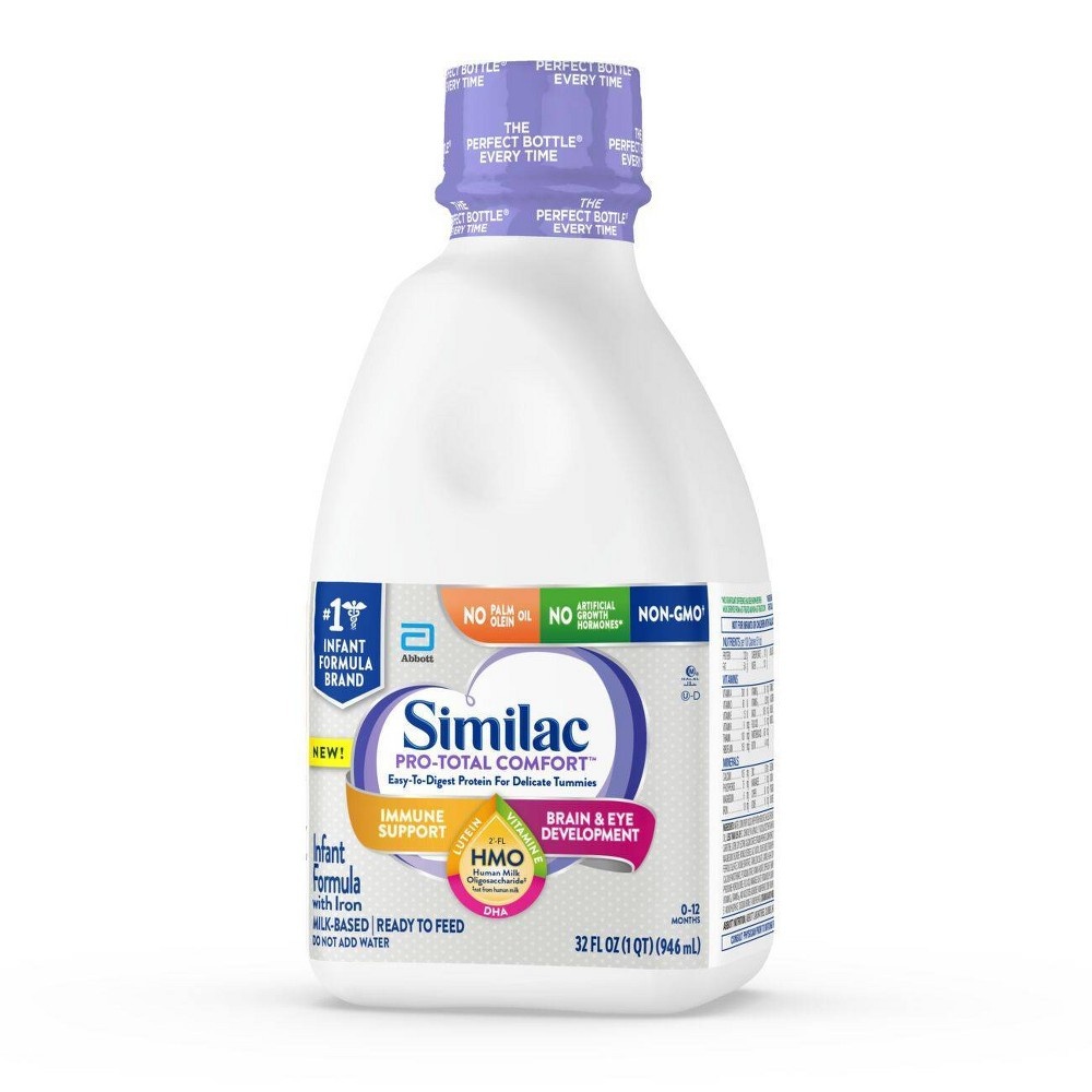 slide 3 of 4, Similac Pro Total Comfort Non GMO Ready to Feed Infant Formula, 32 fl oz