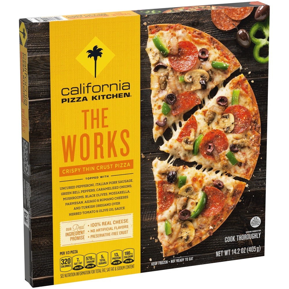 slide 3 of 9, California Pizza Kitchen The Works Crispy Thin Crust Pizza, 14.2 oz