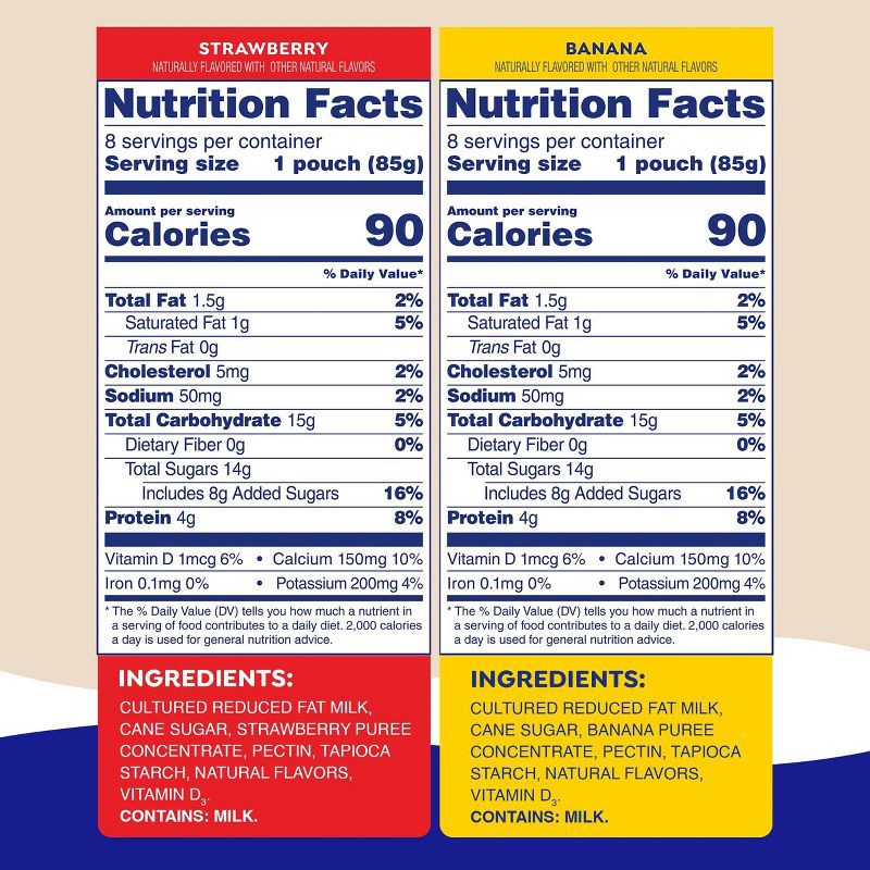 slide 2 of 7, GoGo SqueeZ yogurtZ Low Fat Strawberry & Banana Variety Pack - 3oz/16ct, 3 oz, 16 ct