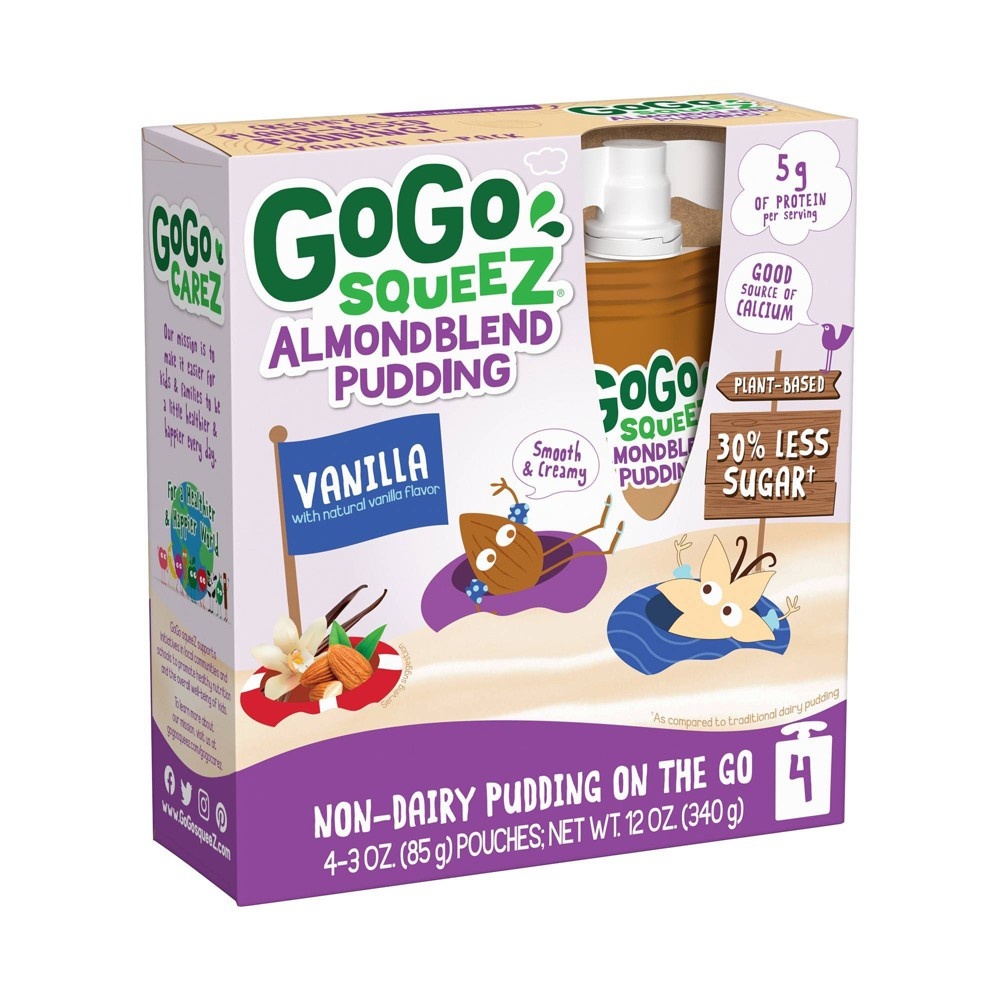 Gogo Squeez Almond Blend Vanilla Pudding 3oz4ct 4 Ct 3 Oz Shipt