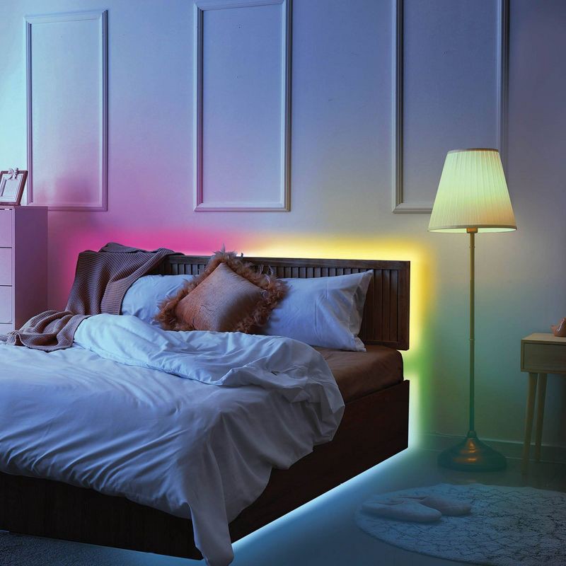 slide 5 of 7, West & Arrow 13.1' LED Flexible Red/Blue/Green Strip Lights USB Powered Timer Remote Control Indoor Use 90 LEDs, 1 ct