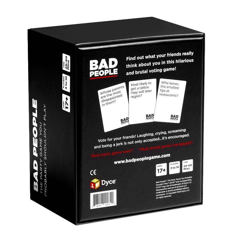 slide 2 of 9, Bad People Board Game: Dyce Games Party Cards for Creative Thinking, 3+ Players, 30-60 Min Play, 1 ct
