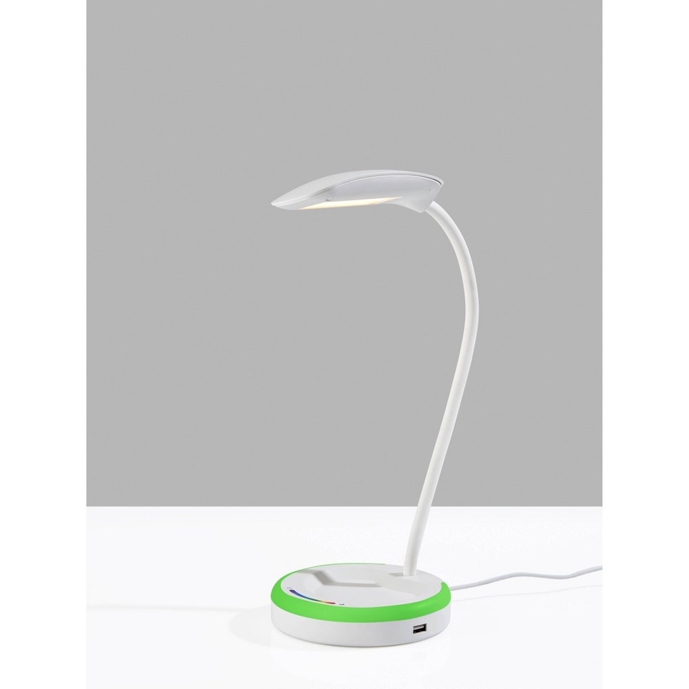 slide 3 of 5, LED Dimmable Desk Lamp with RGB Nightlight (Includes LED Light Bulb) White - Adesso, 1 ct