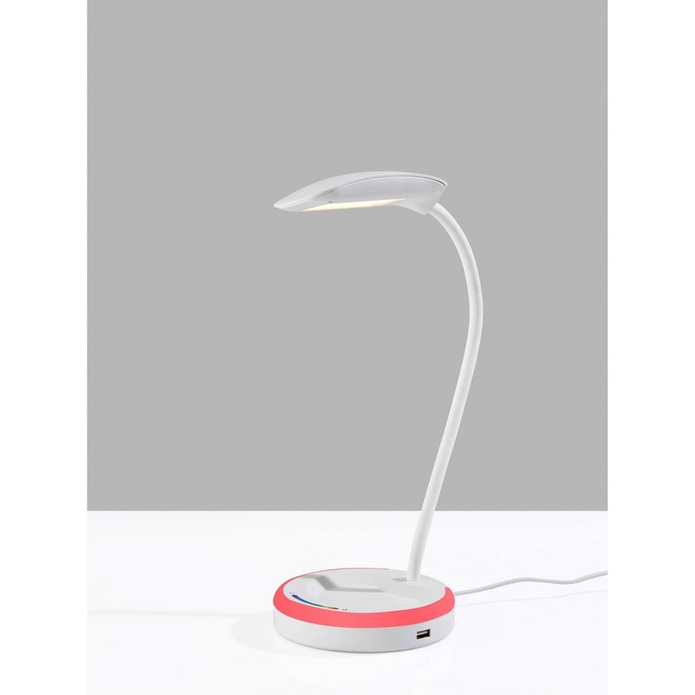 slide 4 of 5, LED Dimmable Desk Lamp with RGB Nightlight (Includes LED Light Bulb) White - Adesso, 1 ct
