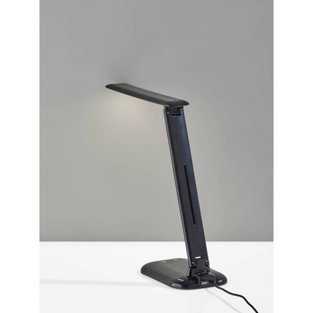 slide 2 of 4, Dimmable Desk Lamp with Straight Neck (Includes LED Light Bulb) Black - Adesso, 1 ct
