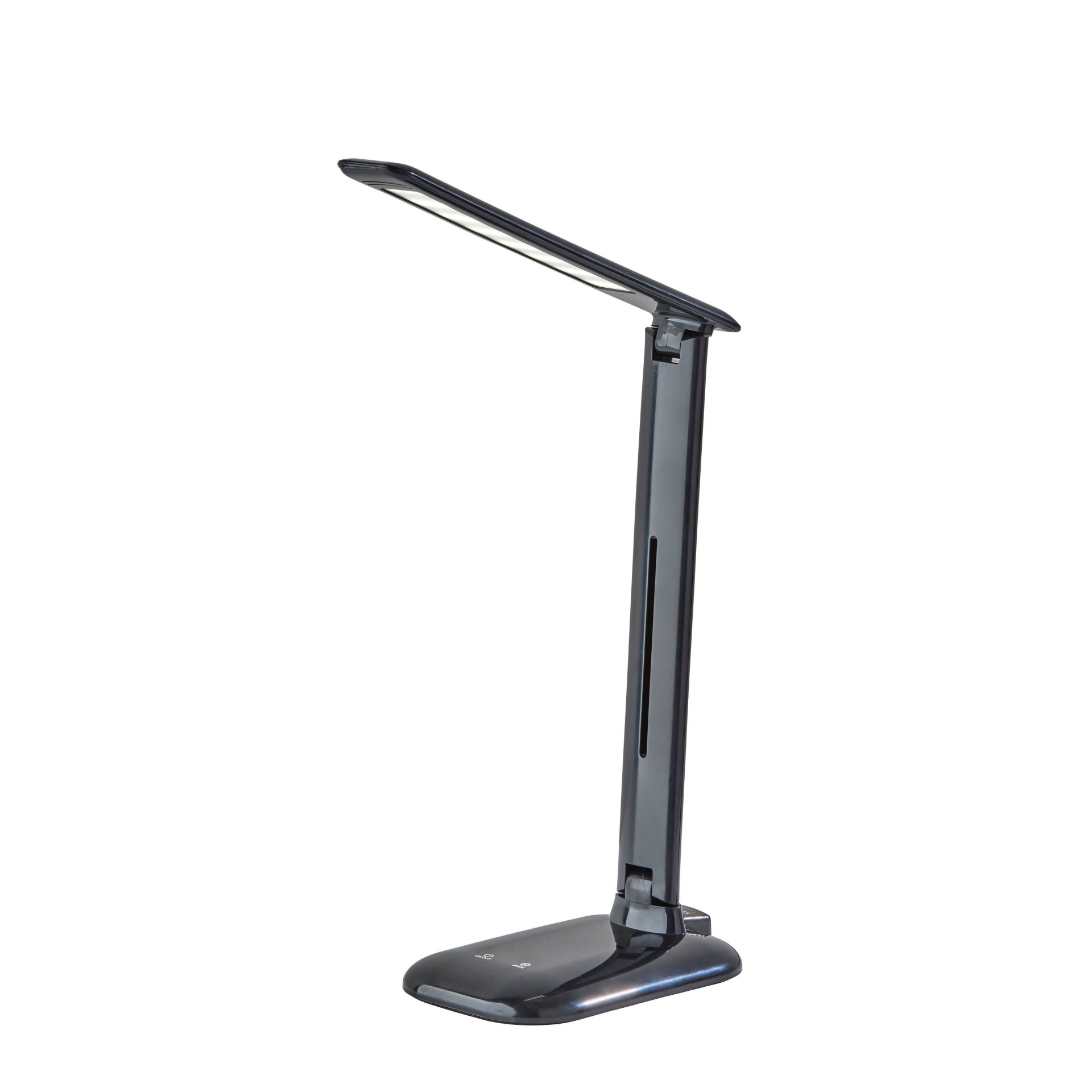slide 1 of 4, Dimmable Desk Lamp with Straight Neck (Includes LED Light Bulb) Black - Adesso, 1 ct