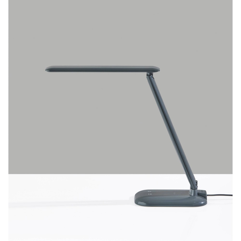 slide 2 of 7, Dimmable Desk Lamp with Straight Neck (Includes LED Light Bulb) Gray - Adesso, 1 ct