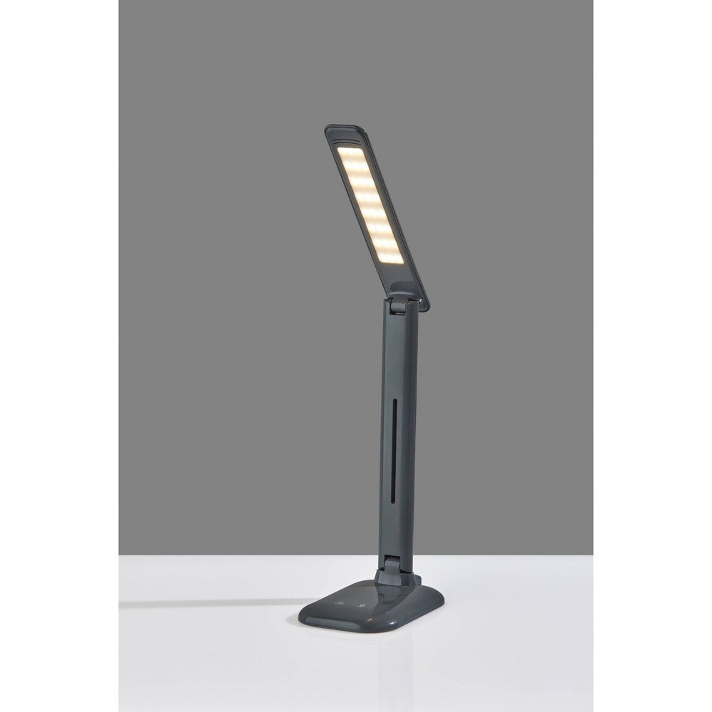 slide 4 of 7, Dimmable Desk Lamp with Straight Neck (Includes LED Light Bulb) Gray - Adesso, 1 ct
