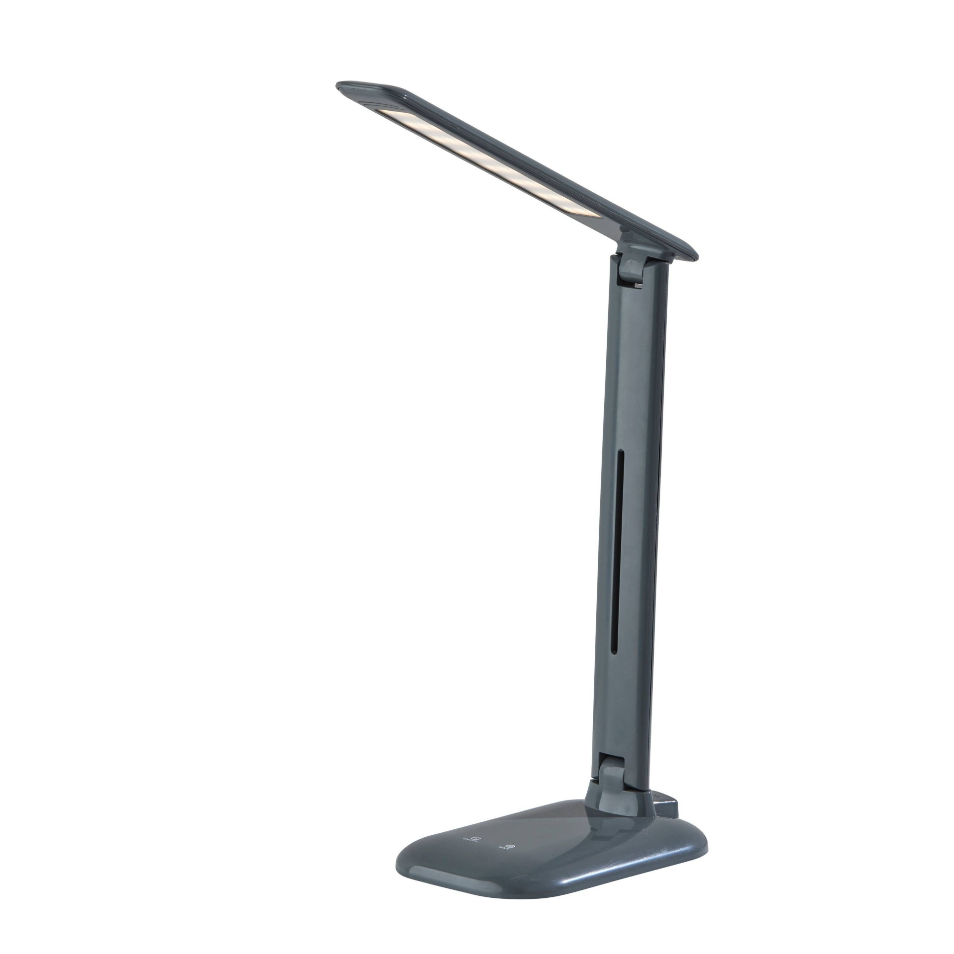 slide 1 of 7, Dimmable Desk Lamp with Straight Neck (Includes LED Light Bulb) Gray - Adesso, 1 ct