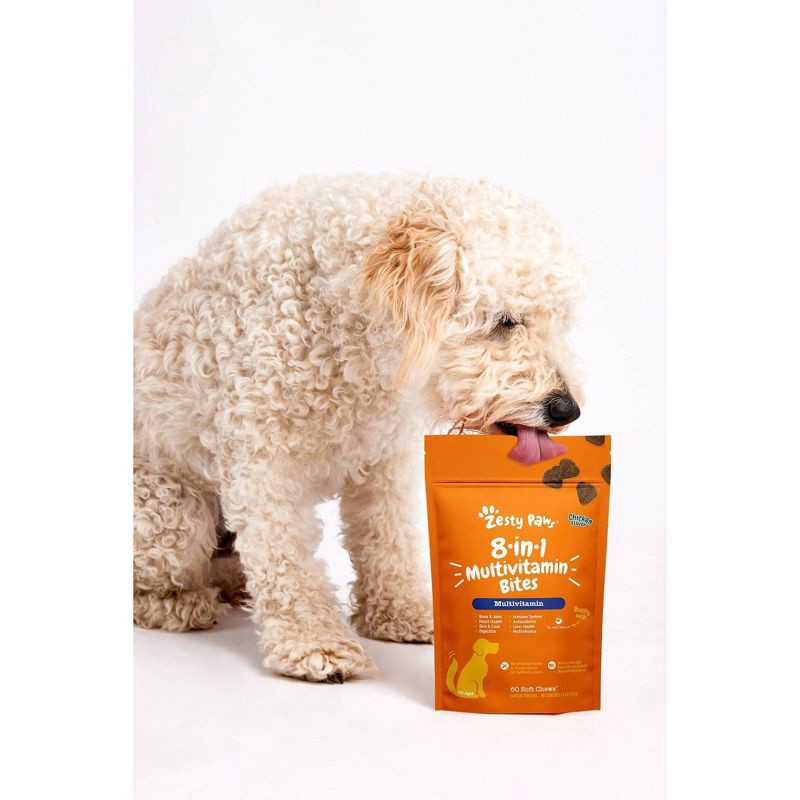 slide 5 of 5, Zesty Paws 8-in-1 Multivitamin Bites for Dog Chicken Flavor - 60ct, 60 ct