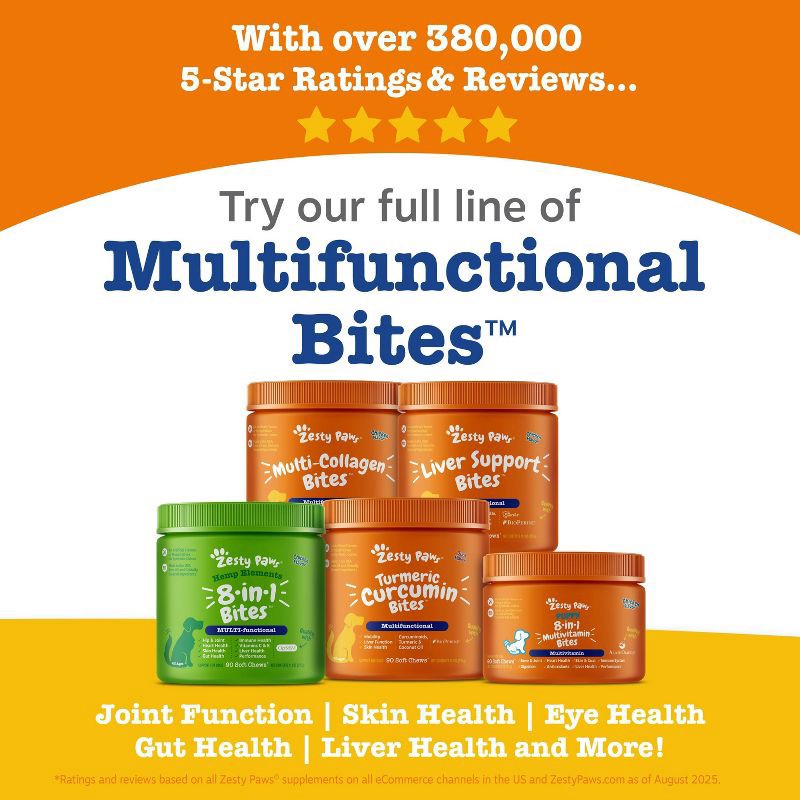 slide 7 of 10, Zesty Paws 8-in-1 Multivitamin Bites for Dog Chicken Flavor - 60ct, 60 ct