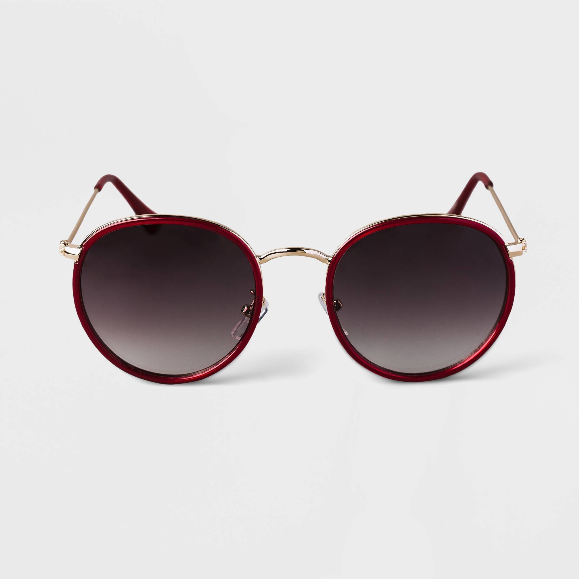 slide 1 of 2, Women's Metal Round Sunglasses - A New Day Red, 1 ct