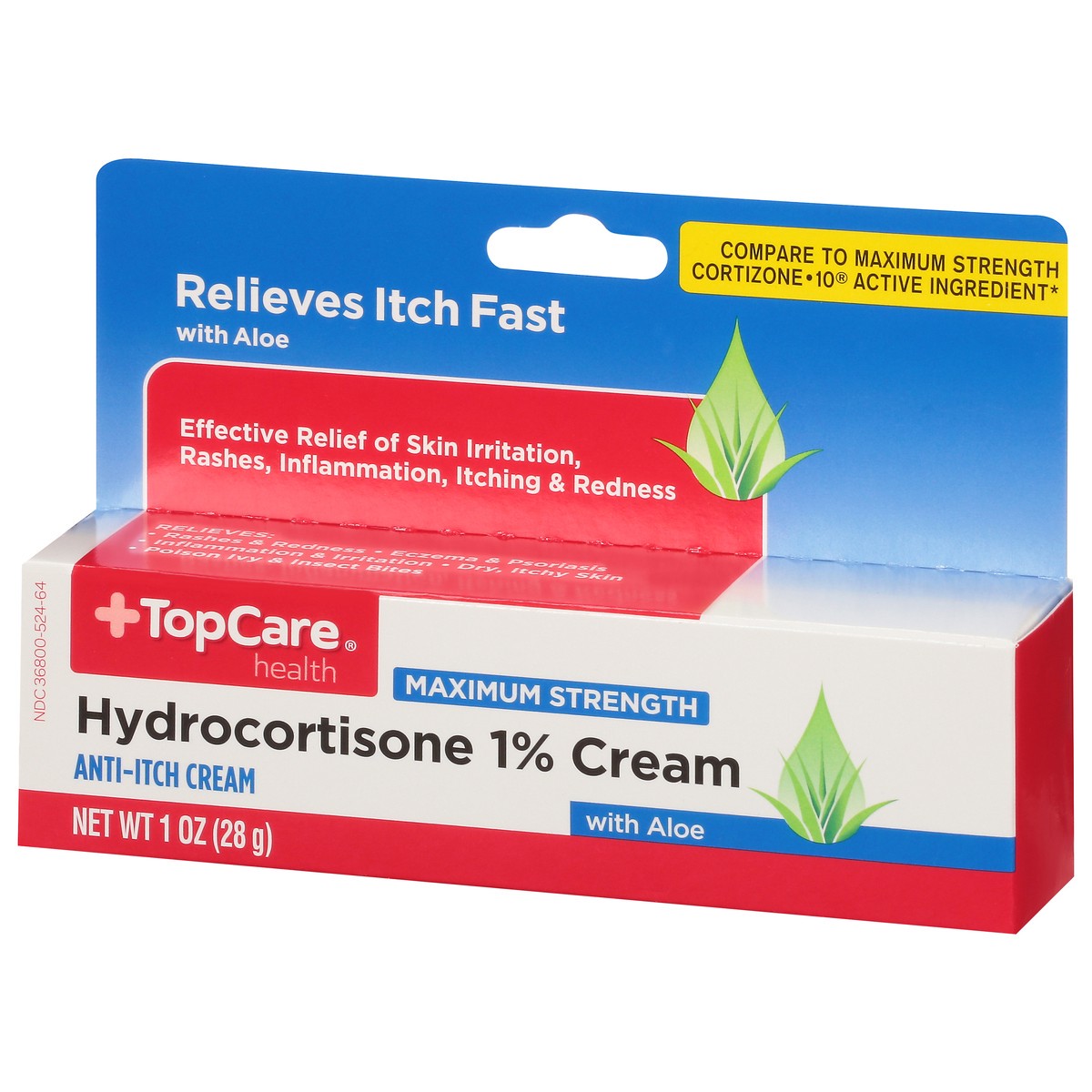 slide 11 of 16, TopCare Health Maximum Strength with Aloe Hydrocortisone 1% Cream 1 oz, 1 oz