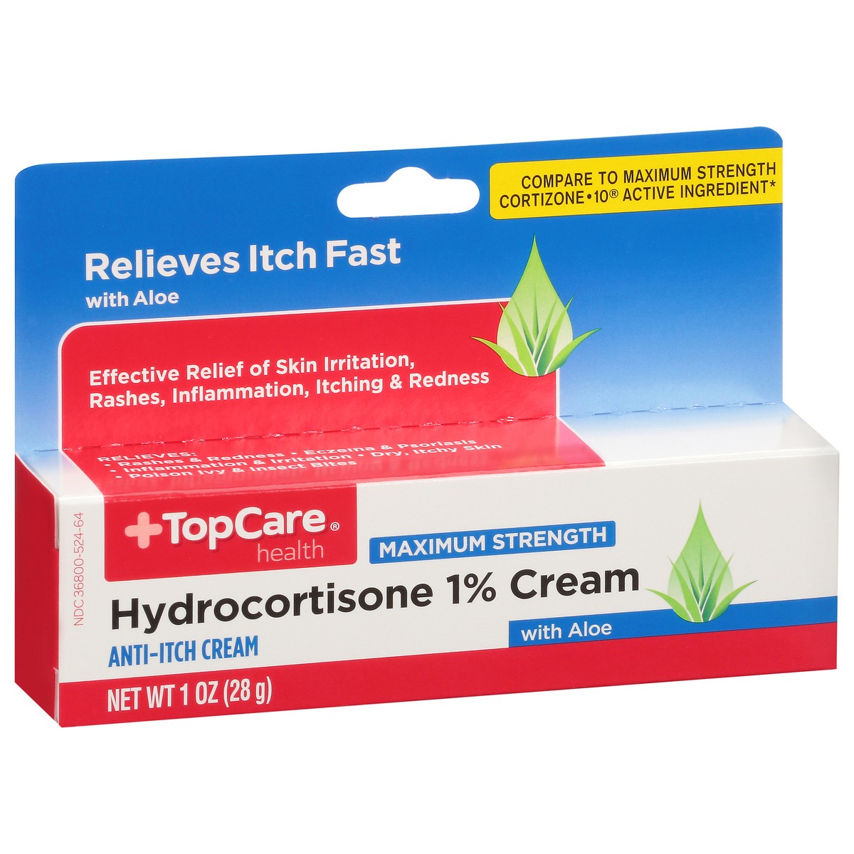 slide 16 of 16, TopCare Health Maximum Strength with Aloe Hydrocortisone 1% Cream 1 oz, 1 oz