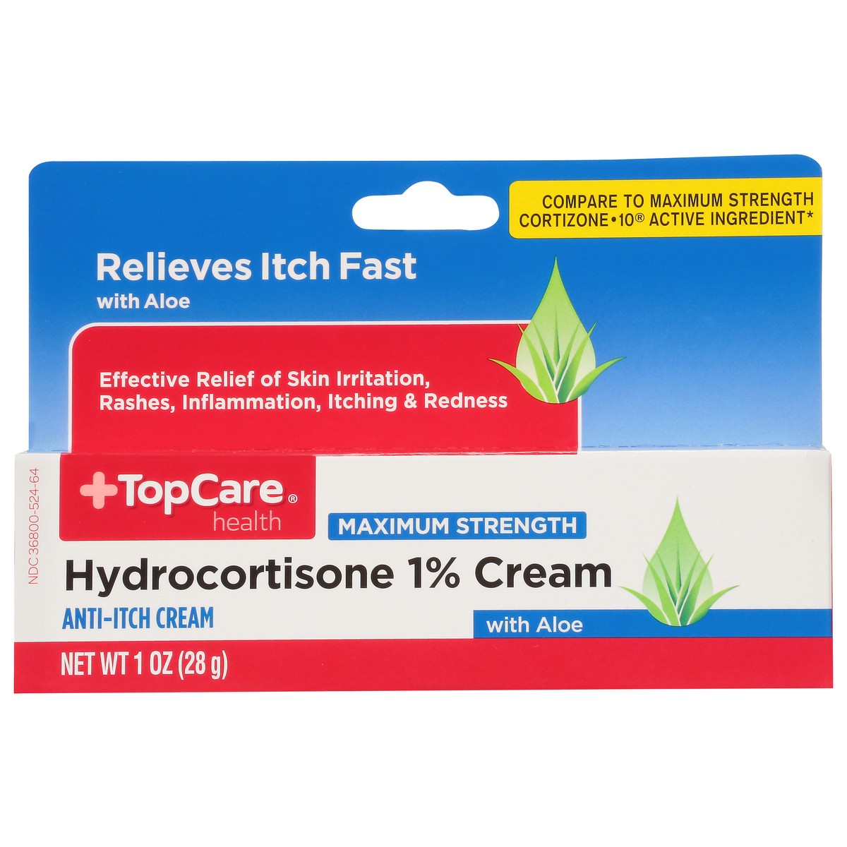 slide 13 of 16, TopCare Health Maximum Strength with Aloe Hydrocortisone 1% Cream 1 oz, 1 oz