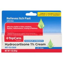 TopCare Health Maximum Strength with Aloe Hydrocortisone 1% Cream 1 oz