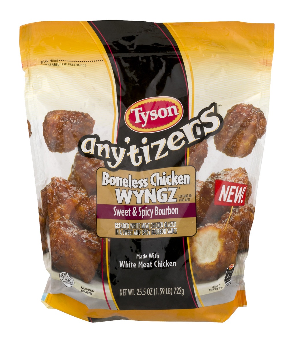 slide 1 of 1, Tyson Any'tizers Sweet & Spicy Bourbon Boneless Chicken Bites, 24 oz