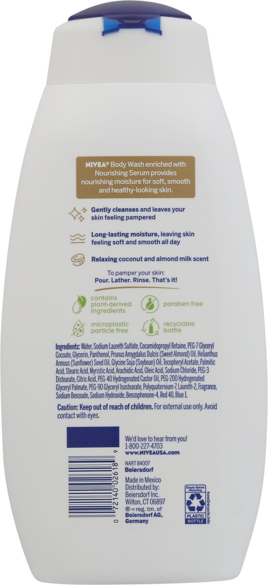 slide 3 of 13, Nivea Coconut & Almond Milk Pampering Body Wash 20 fl oz, 20 fl oz