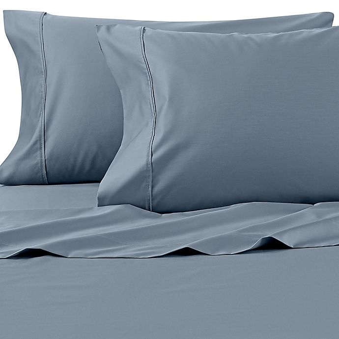 slide 1 of 5, Wamsutta PimaCott Solid 625-Thread-Count California King Sheet Set - Aqua, 1 ct