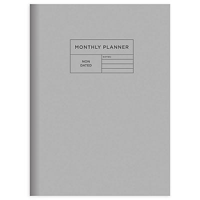 slide 1 of 1, TF Publishing Gray Monthly Open-Dated Planner, 7 in x 10 in