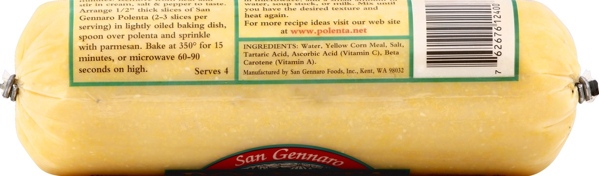 slide 5 of 5, San Gennaro Polenta, Traditional Italian, 24 oz