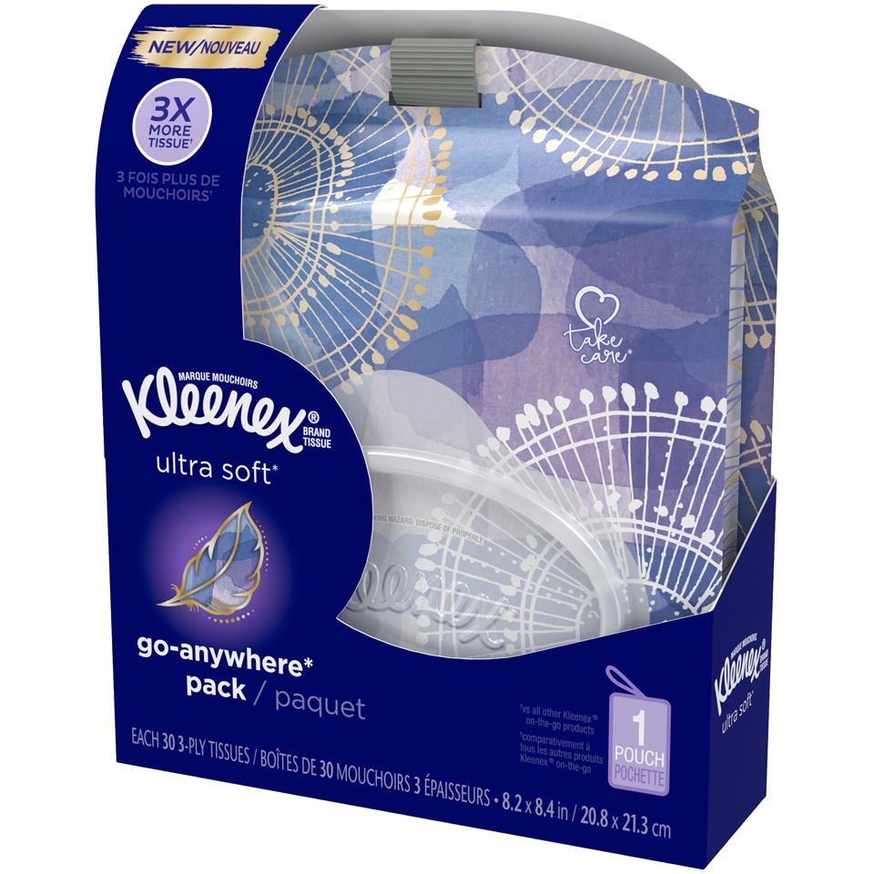 slide 2 of 3, Kleenex Ultra Soft Go Anywhere Pack Facial Tissue, 30 ct