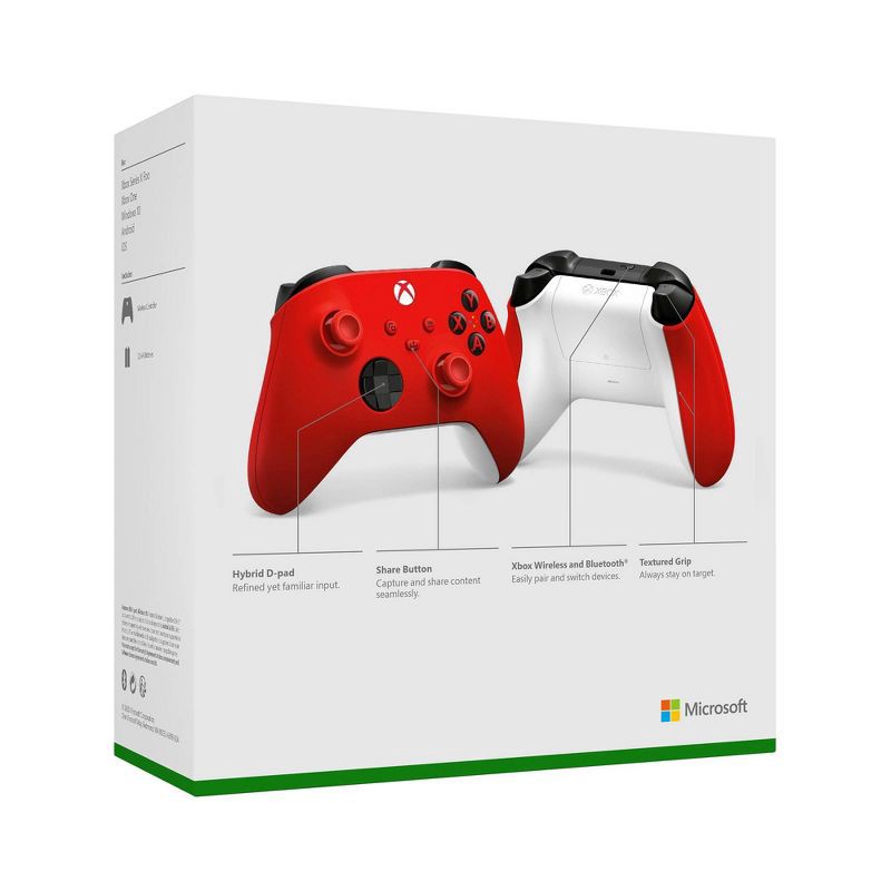 slide 6 of 9, Microsoft Xbox Series X|S Wireless Controller - Pulse Red, 1 ct