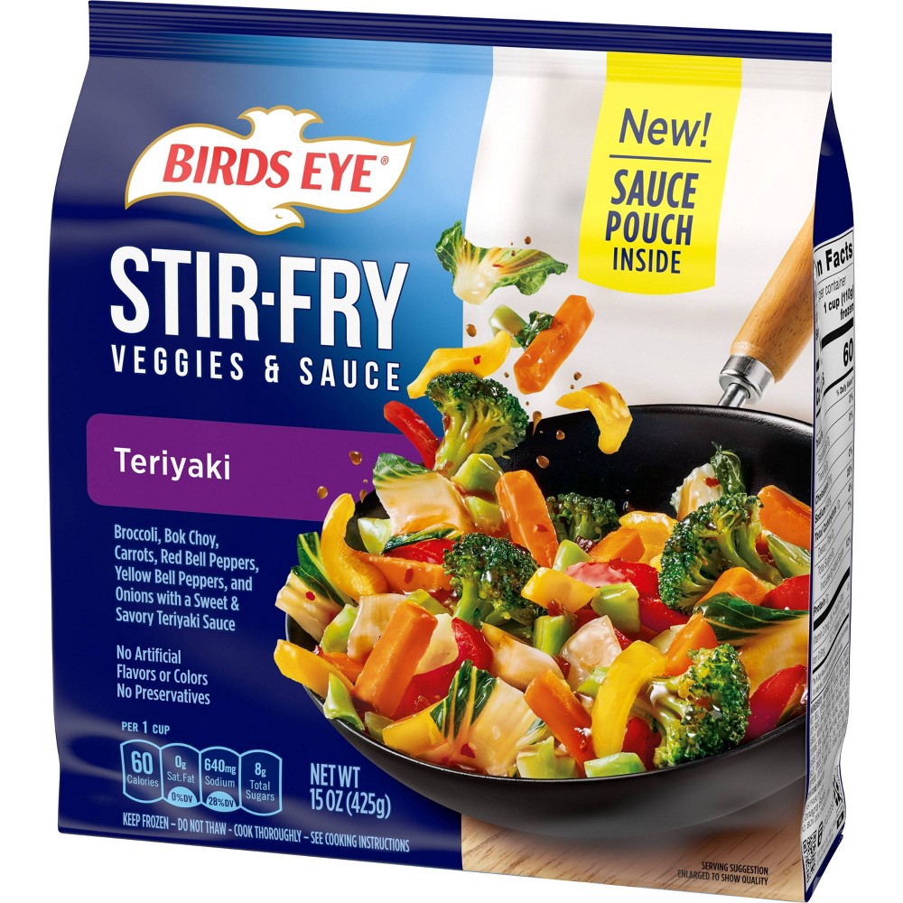 slide 3 of 5, Birds Eye Stir Fry Veggies And Sauce Teriyaki Frozen Vegetables, 15 oz