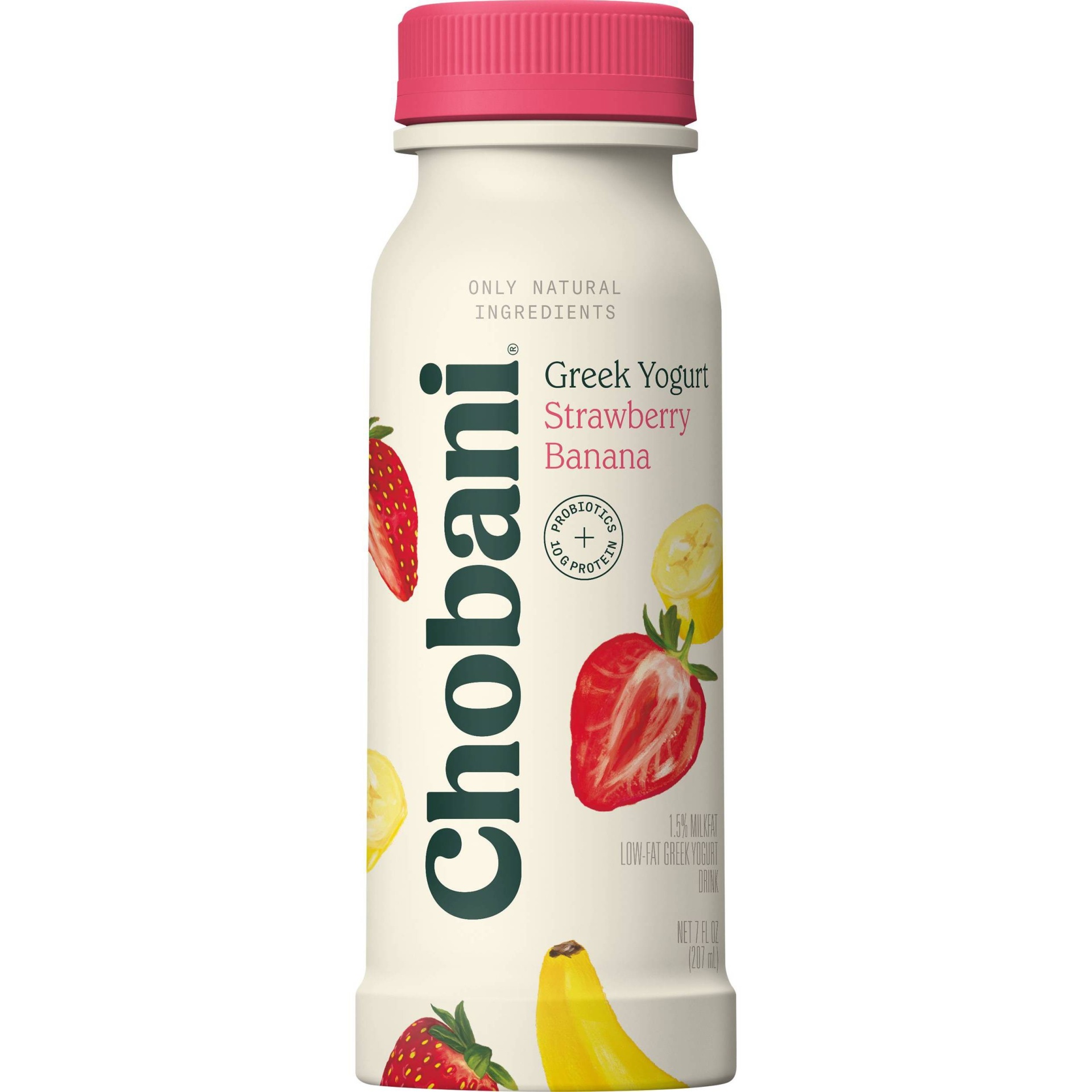 slide 1 of 6, Chobani Strawberry Banana Greek Yogurt Drink, 7 fl oz