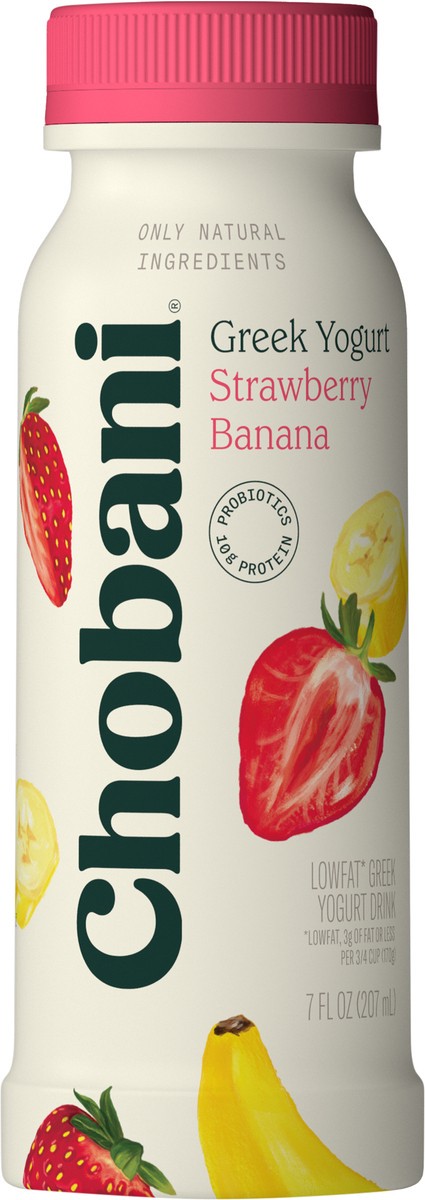 slide 3 of 14, Chobani Strawberry Banana Greek Style Yogurt Drink - 7 fl oz, 7 fl oz