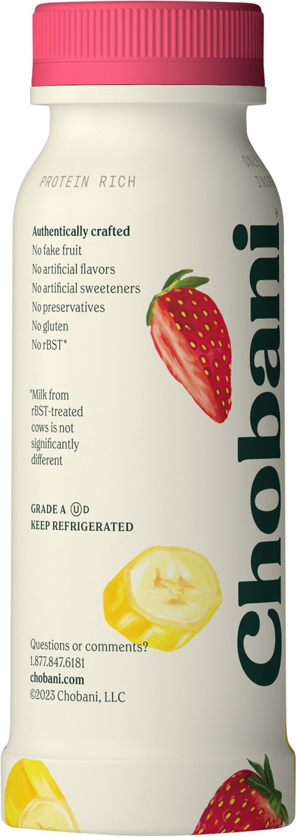 slide 13 of 14, Chobani Strawberry Banana Greek Style Yogurt Drink - 7 fl oz, 7 fl oz
