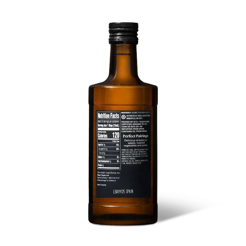 slide 2 of 4, 100% Organic Spanish Extra Virgin Olive Oil - 16.9fl oz - Good & Gather™, 16.9 fl oz