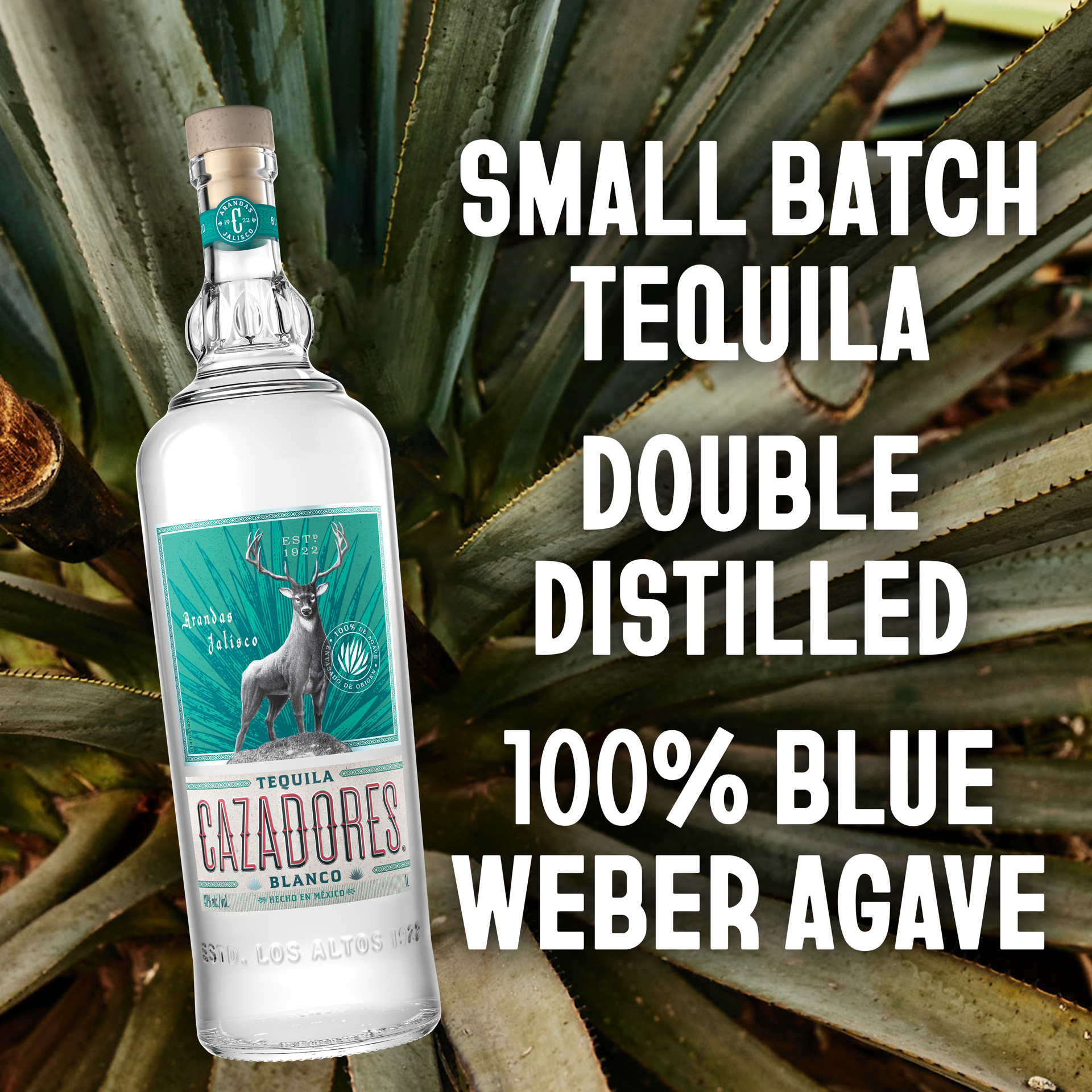 slide 2 of 5, Cazadores Tequila Cazadores Blanco 40% 100Cl/1L, 1 liter