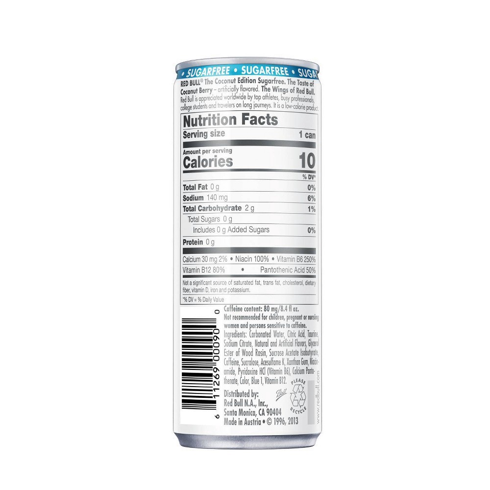 slide 5 of 5, Red Bull Coconut Edition Sugarfree Energy Drink - 12pk/8.4 fl oz Cans, 12 ct; 8.4 fl oz