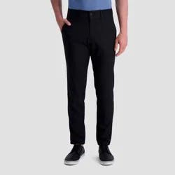 Haggar H26 Men's Slim Fit Skinny Suit Pants - Black 34x32: Midweight Polyester, Solid Pattern, Fly Button & Zipper