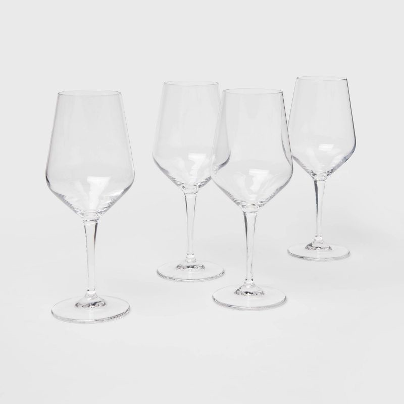 slide 1 of 3, 15oz 4pk Glass Atherton White Wine Glasses - Threshold™: Traditional, Dishwasher-Safe, BPA & Lead-Free Drinkware, 15 oz, 4 ct